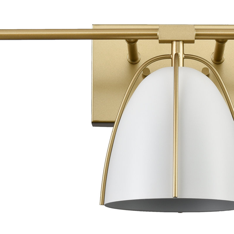 Luminaire de salle de bain Modern Farmhouse Gold - 3 lumières blanc pour miroir, salle de bain principale, vestiaire