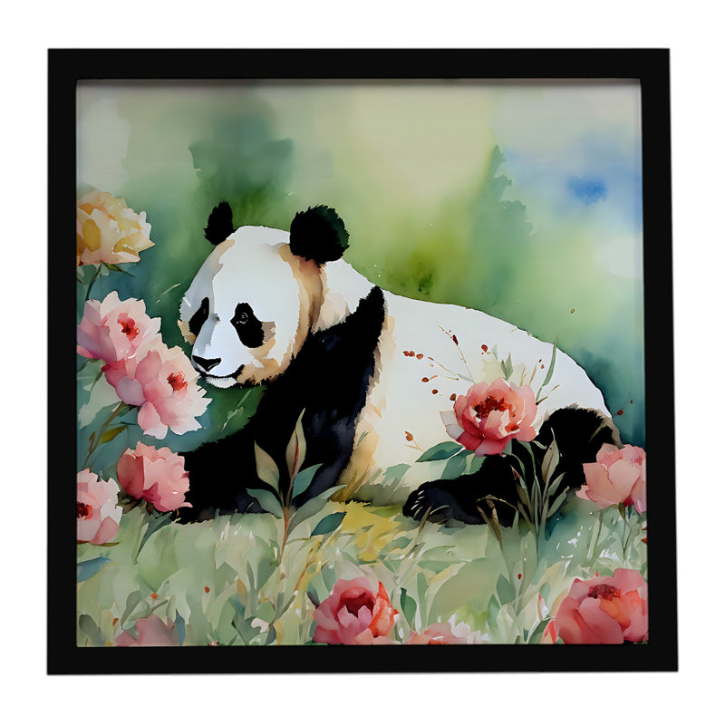 Panda, impression sur métal encadrée
