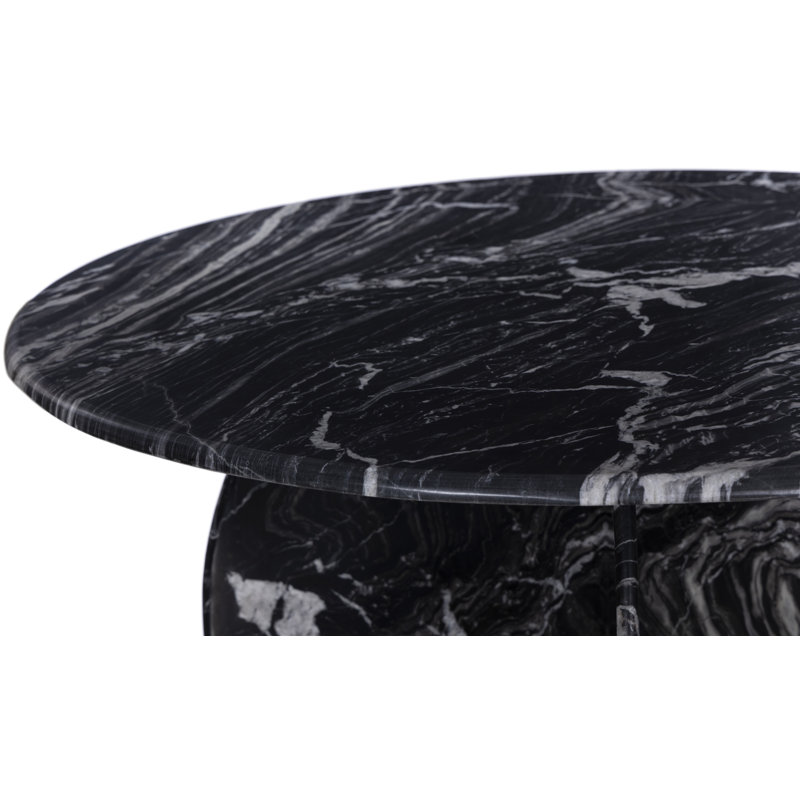 Hosni Round Marble Dining Table, Black