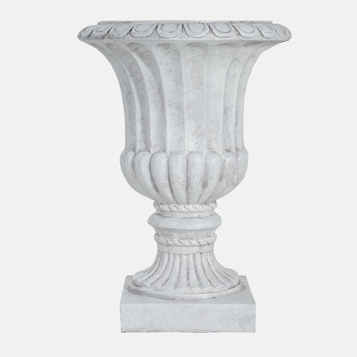 Outdoor Garden Urn Planter, Antique White