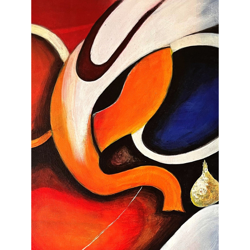 Lord Ganesha, peinture abstraite | Acrylique sur toile | Pour mur