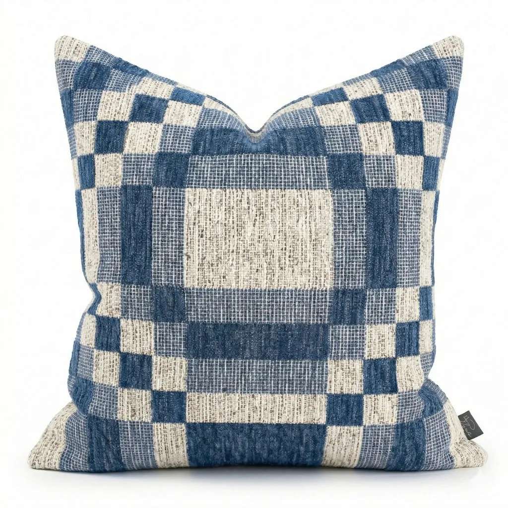 Langdon Shapes Throw Pillow, Royal, 24'' H x 24'' W