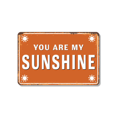 You Are My Sunshine Vintage Style (2 Pack) 7 Inch x 10 Inch Novelty Aluminum Sign