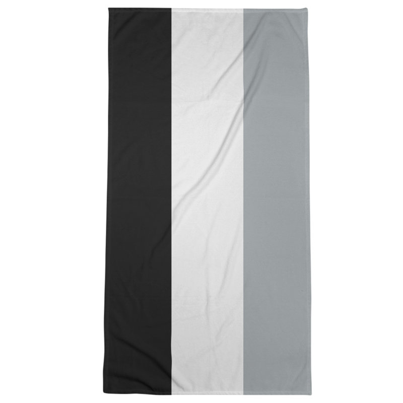 Beach Towel, Gray/Black