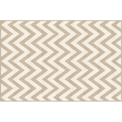 Rinnes Chevron Vinyl Machine Printed Area Rug