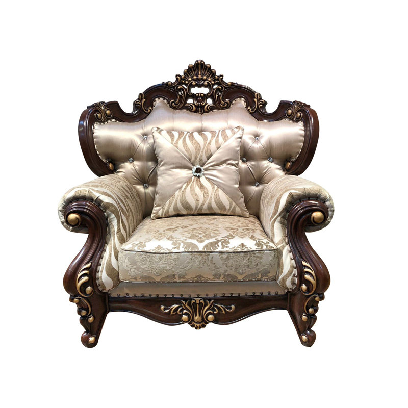 Chaise rembourrée Jade avec détails en bois