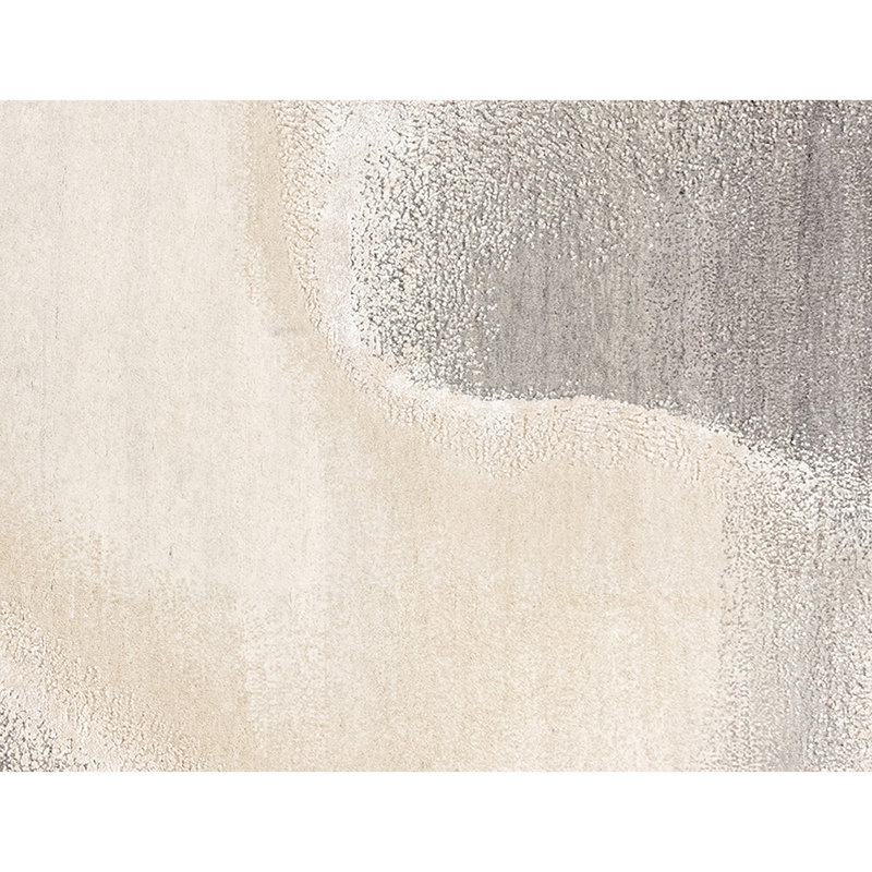 Handmade Silk and Wool Abstract Area Rug, Rectangle 8' x 10'
