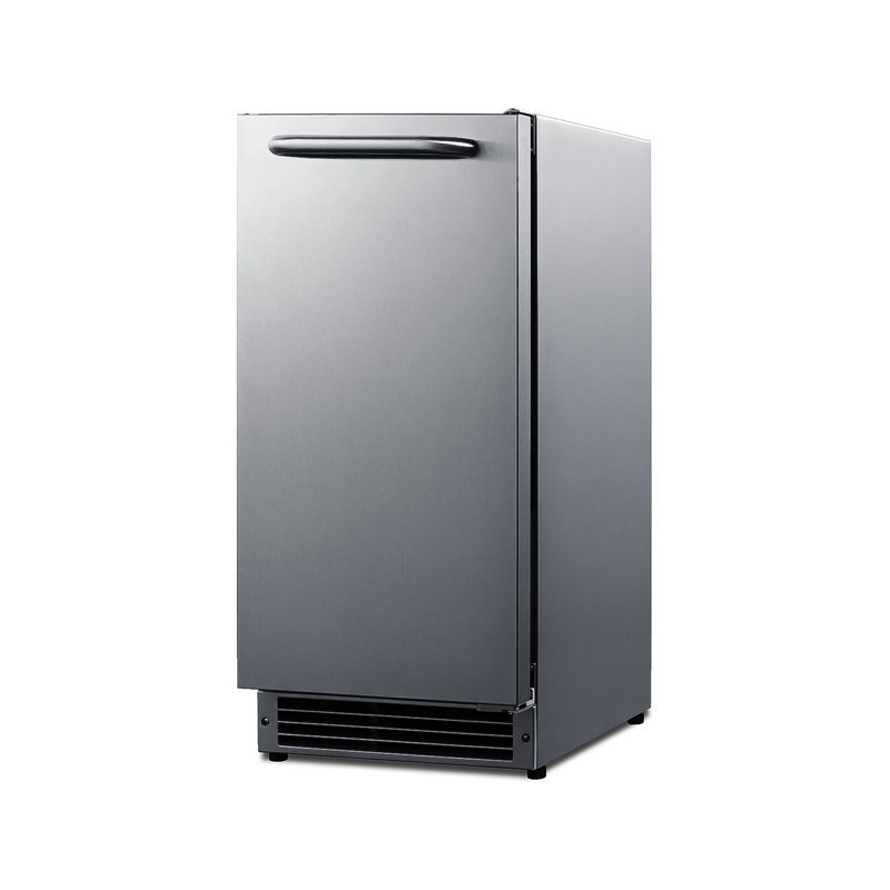 Summit Appliance 15" Wide ADA Stainless Steel Adjustable Height to 32" No-Drain Icemaker