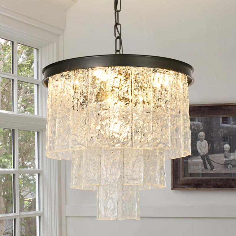 Lustre unique à couches multiples, 5 lumières, 3 Tiers, H 14,9 po x l 15,7 po x P 14,9 po