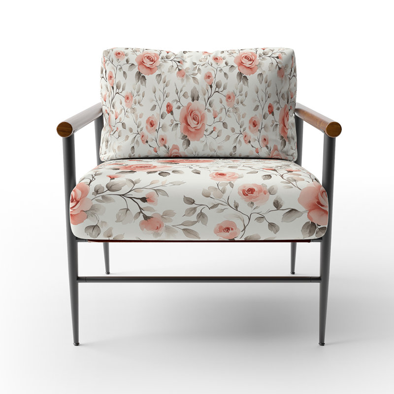 Fauteuil d'appoint French Country, Bras ronds bruns