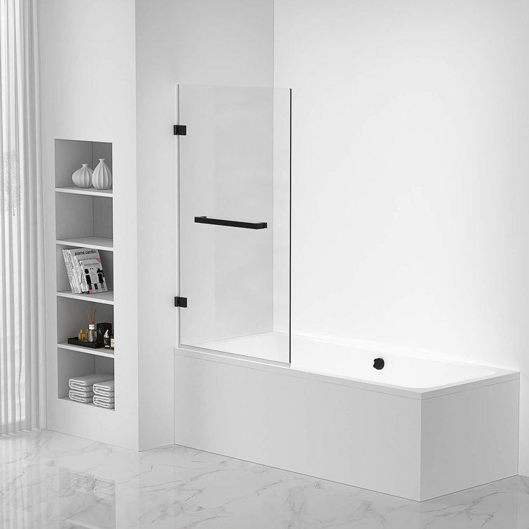 Porte De Baignoire-douche Coulissante VEVOR Sans Cadre 1422-1524 X 1524 Mm En Verre Trempe 8 Mm Transparent Finition Noire 95456151