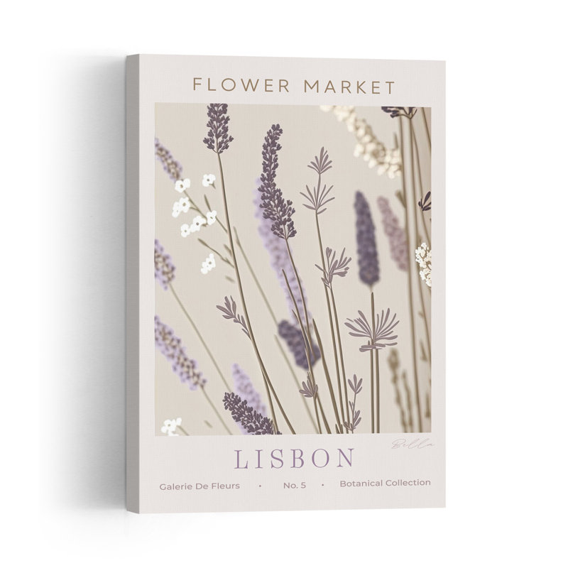 Purple Lavender Blooms Delicate Lavender Lilac Flower Nature Wall Art Print 1 Piece Wrapped Canvas Wall Art