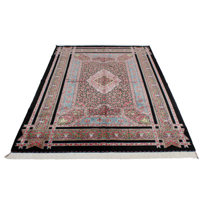 5x7 Black and Pink Turkish Antep Rug