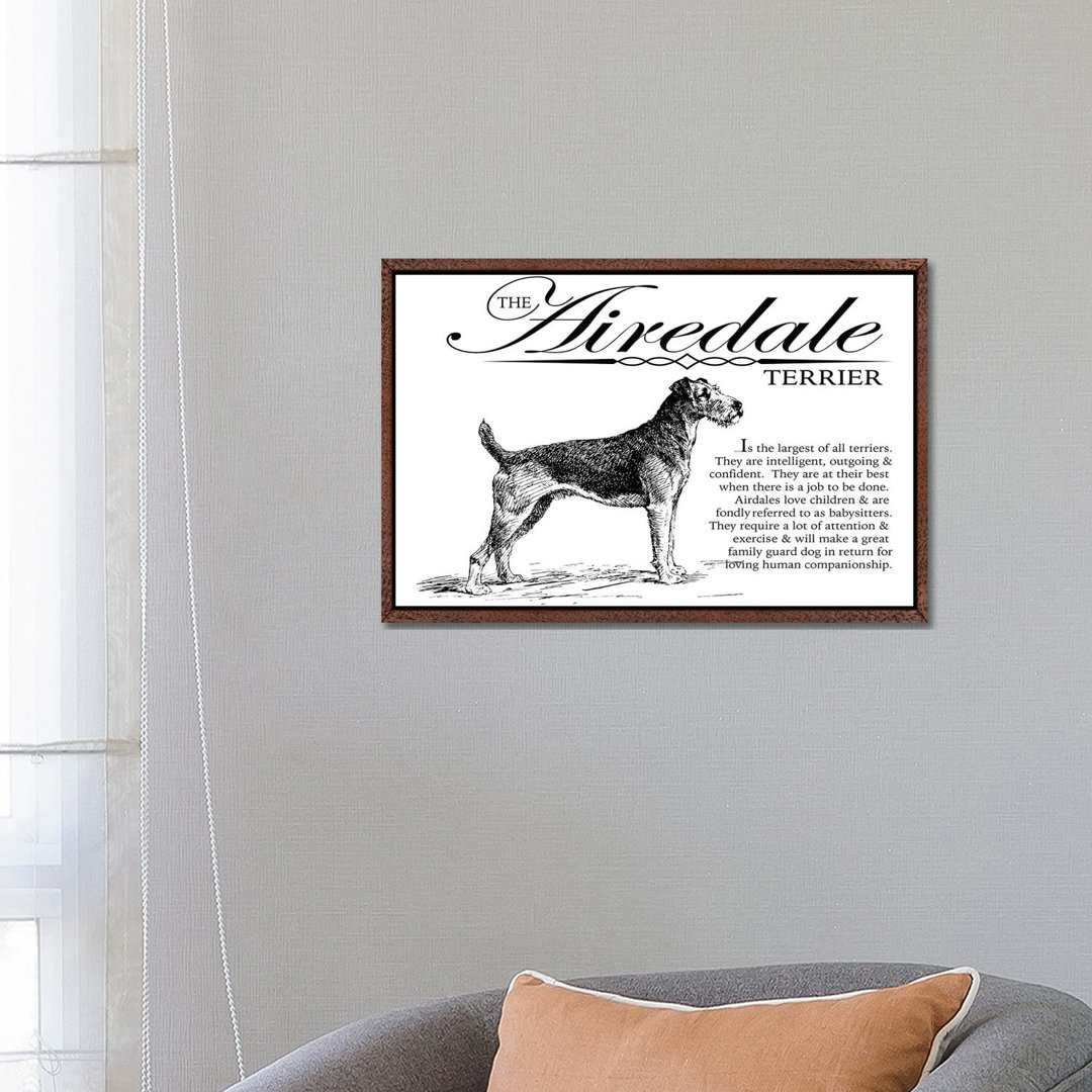 Vintage Airedale Terrier Storybook Style by Traci Anderson - Gallery-Wrapped Canvas GiclÃ©e on Canvas