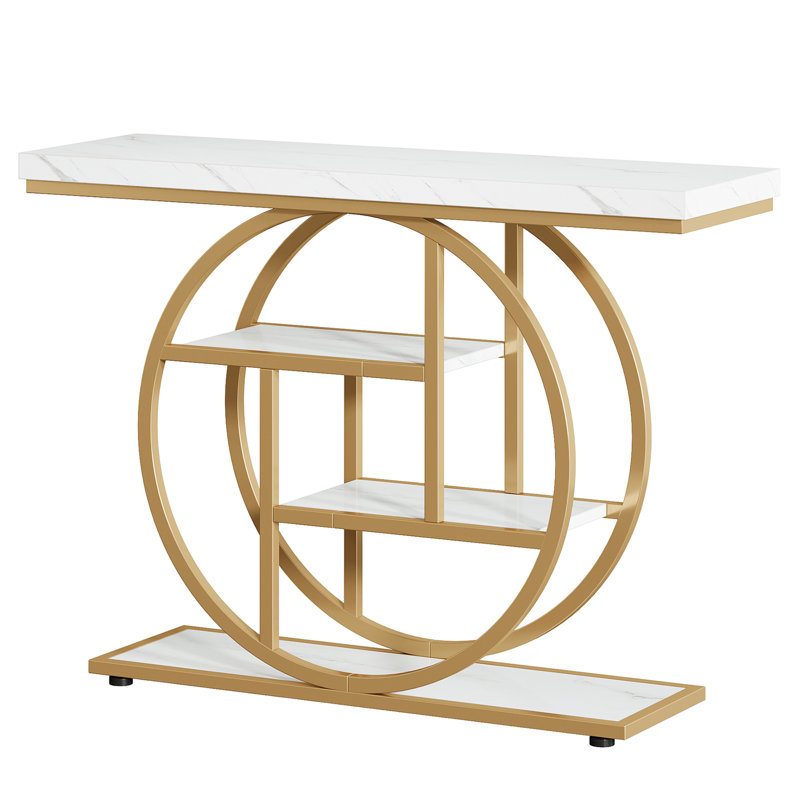 Console industrielle 41,3 po, White, Doré