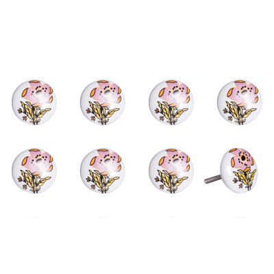 Hand Painted 1 1/2" Diameter Mushroom Knob Multipack