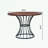 Round Dining Set with 2 Upholstered Chairs-142276436-142276424-142276428