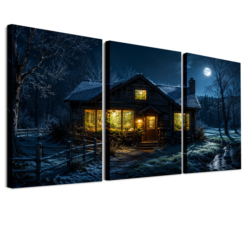 Ensemble de 3 toiles enneigées enneigées avec fenêtres enneigées d'Halloween, H 30 po x l 20 po x 3 pièces