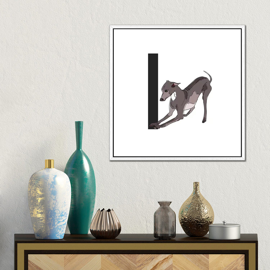 I Is For Italian Greyhound von Sketch And Paws - Gallery-Wrapped Canvas Giclée