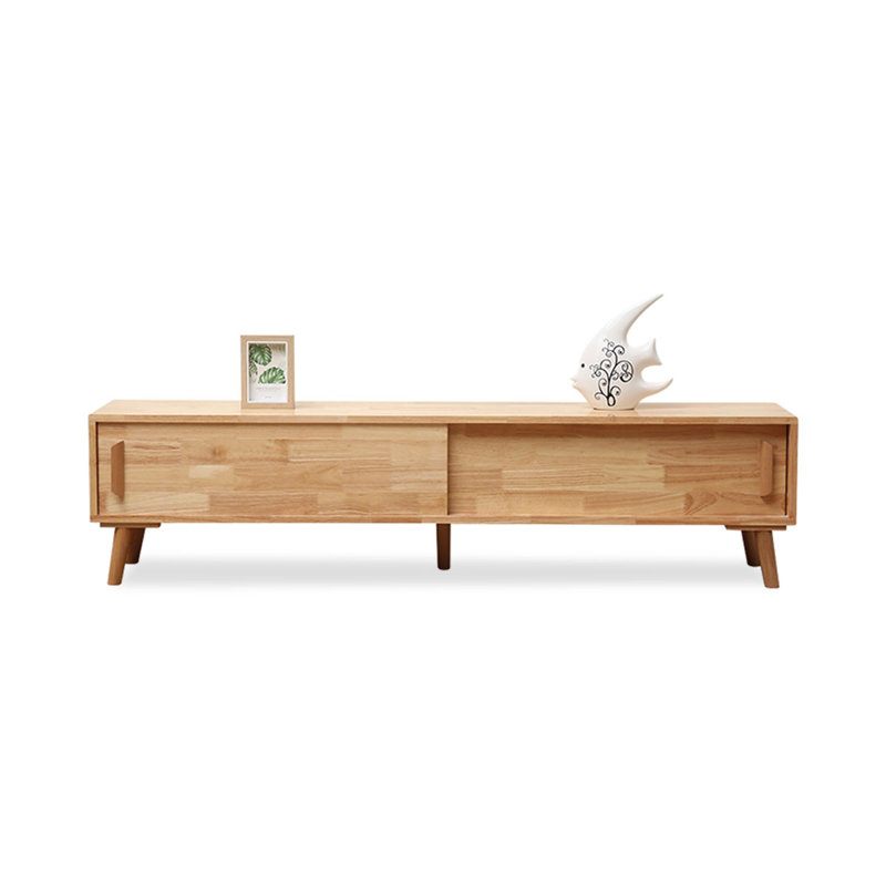 Burlywood Solid Wood TVStands, 15.758" H x 62.99" L x 11.81" W