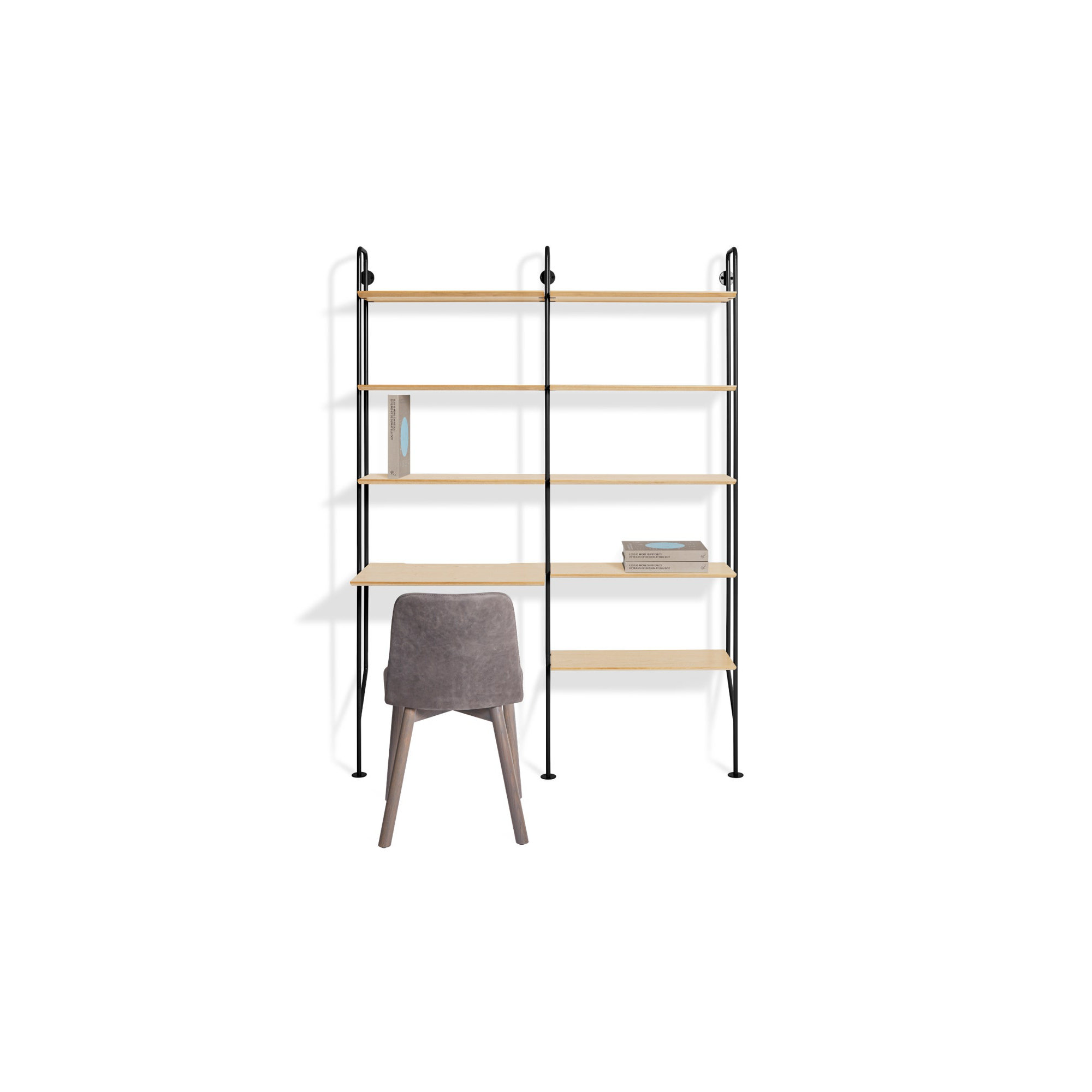 Hitch Leaning / Ladder Desk, White Oak, Black