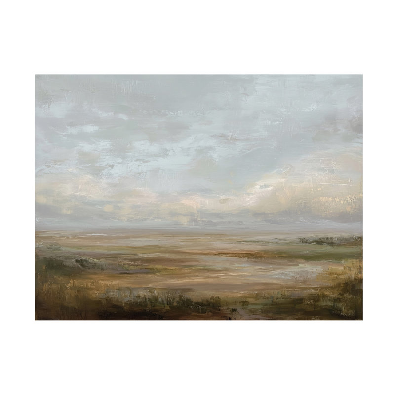 Art mural sur toile tendue - "Elysian Plains I" de Melissa Wang, décoration murale pour le salon, la chambre à coucher ou le bureau - 35 x 47
