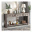 Console / canapé avec tiroirs de rangement et tablette inférieure pour le vestibule (gris délavé)-113795543