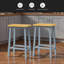 Tabourets de bar en bois massif (pas cher en fer), ensemble de 2 chaises de bar de 25,6 po de hauteur, tabourets de comptoir de cuisine avec repose-pieds, tabourets de ferme pour la salle à manger, cuisine-794973159