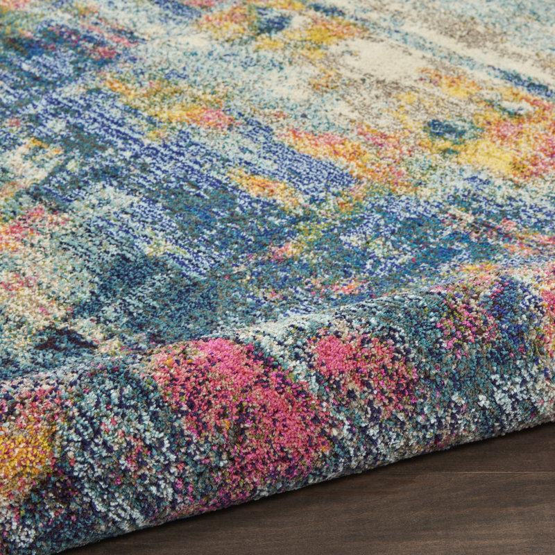 Abstract Indoor Rug, Round 5'3"