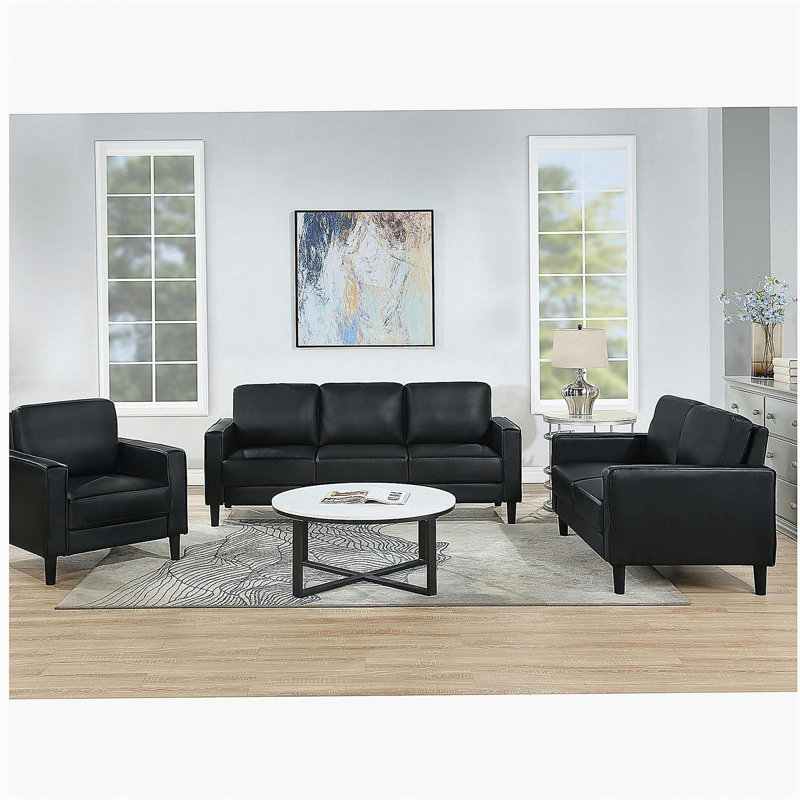 Fauteuil d'appoint rembourré Farallone, Noir