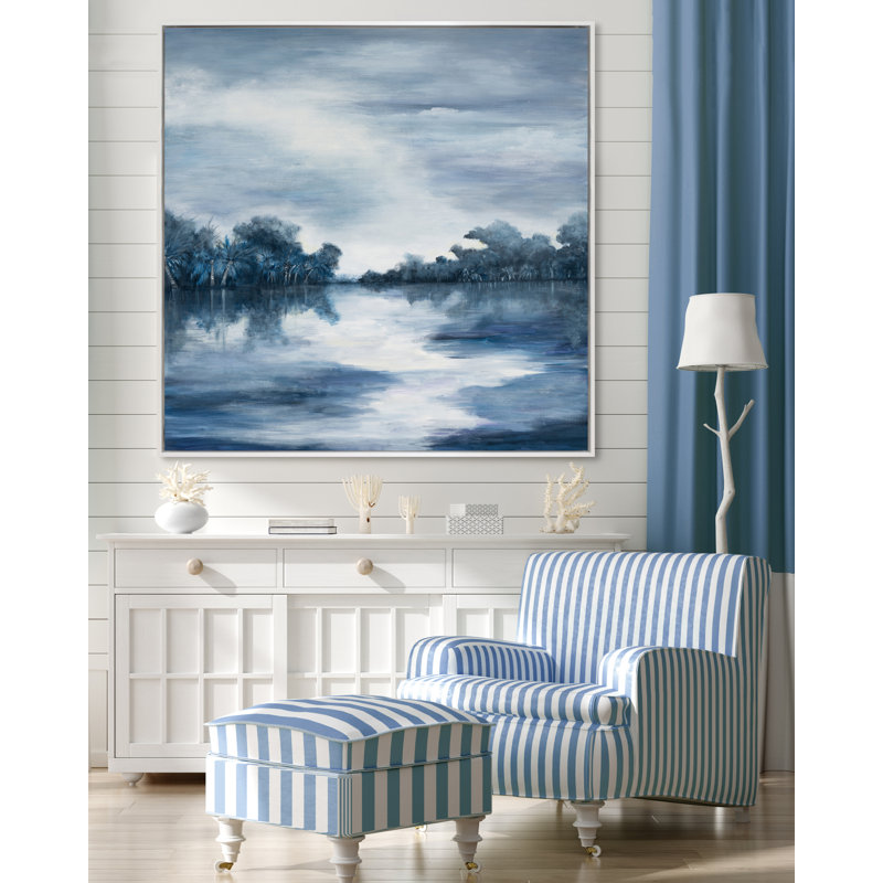 Charleston Marsh 1 Print, White Framed, 30" H x 30" W