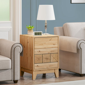 Bonne 1 - Drawer Night Stand with Cabinet Storage