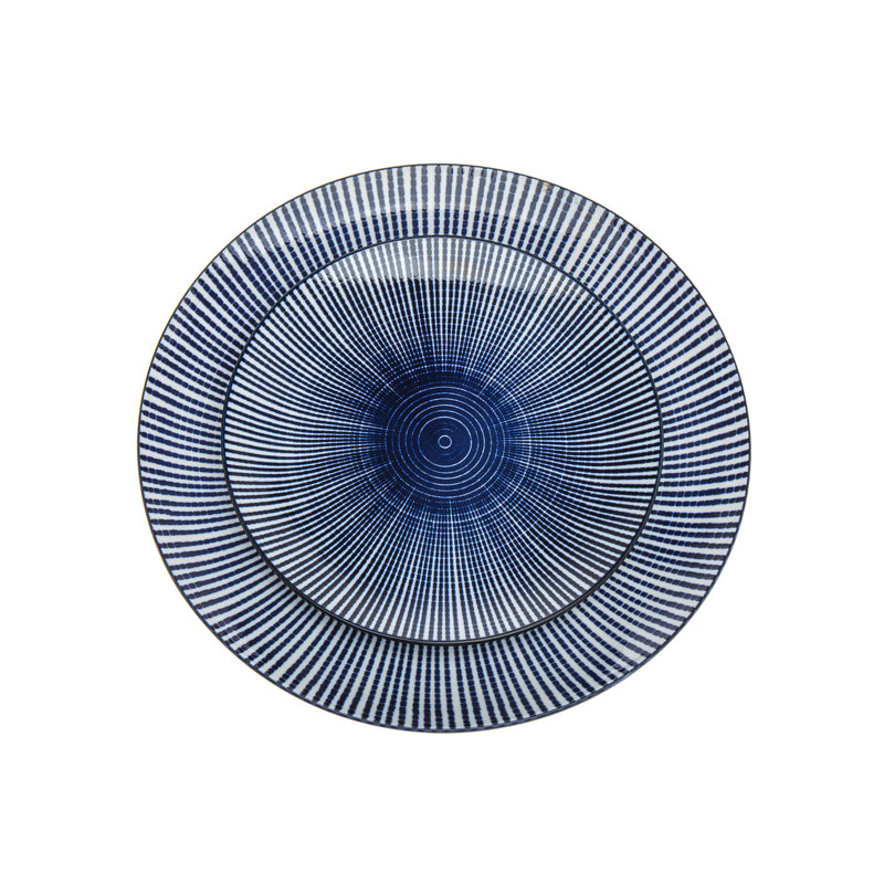 Service de table en porcelaine 12 pièces Inlustris Hawthorne, Bleu