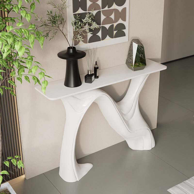 Console Modern Light Luxury, Blanc, White, White, 33.5" H x 59.1" W x 11.8" D