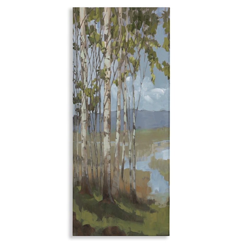 «Rustic Birch Grove», art mural sur toile par Trevor Copenhaver, H 30 po x l 13 po
