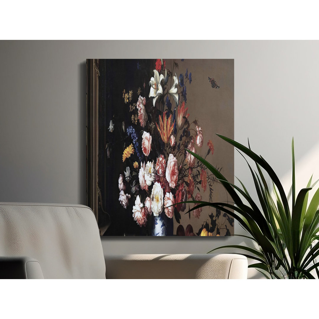 Floral Still Life Canvas Wall Art, Vintage Flower Bouquet Print, Gallery Wrapped Canvas, Ready to Hang, Botanical Home Decor, Archival Art