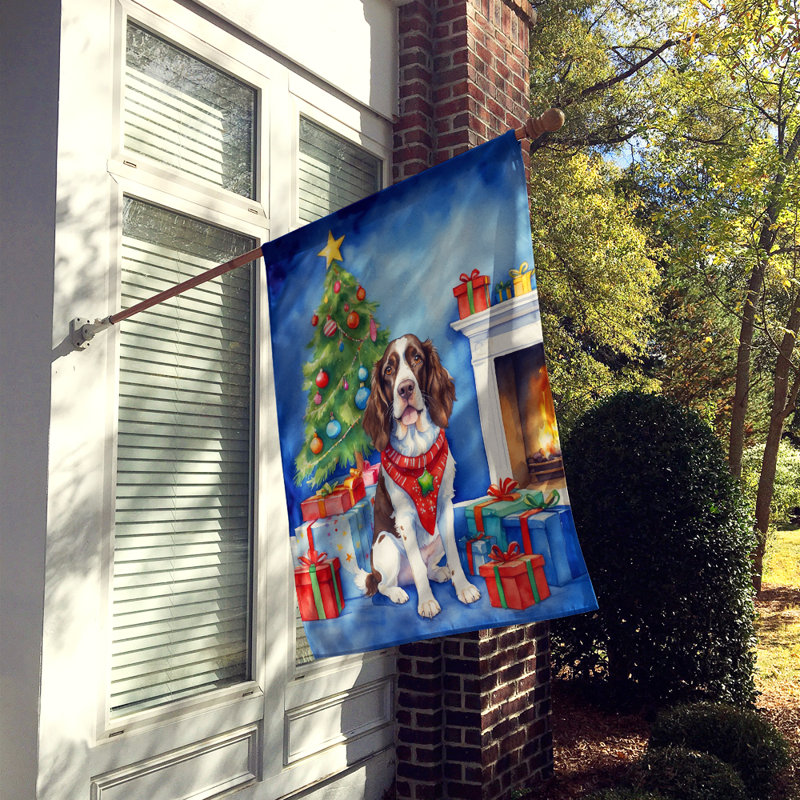 Drapeau de Noël maison de renne, Épagneul Springer anglais