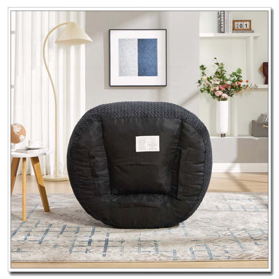 Pouf géant en velours côtelé pour adultes et adolescents, fauteuil de lecture confortable avec assise ronde et rembourrage, canapé de sol