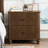 Fluted Nightstand 2 Piece Set 3 Drawer Mid Century Modern Wood Table With Metal Handle