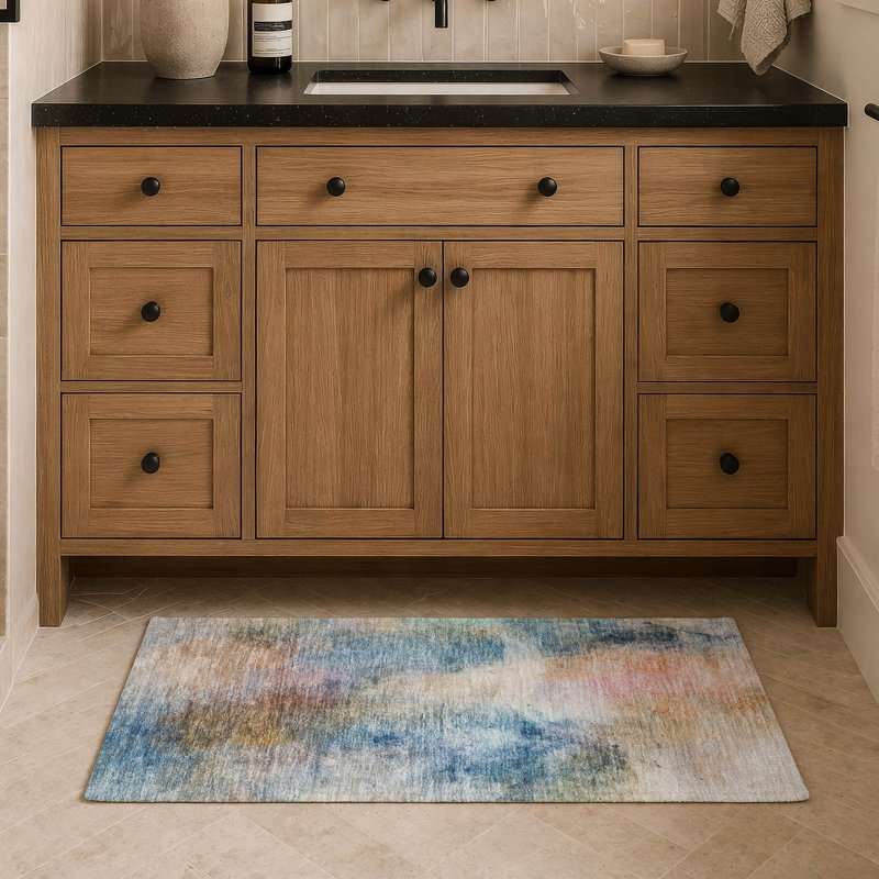 Machine Washable Indoor/Outdoor Chantille ACN2883 Abstract Rug, Blue, 2'6" x 3'10"