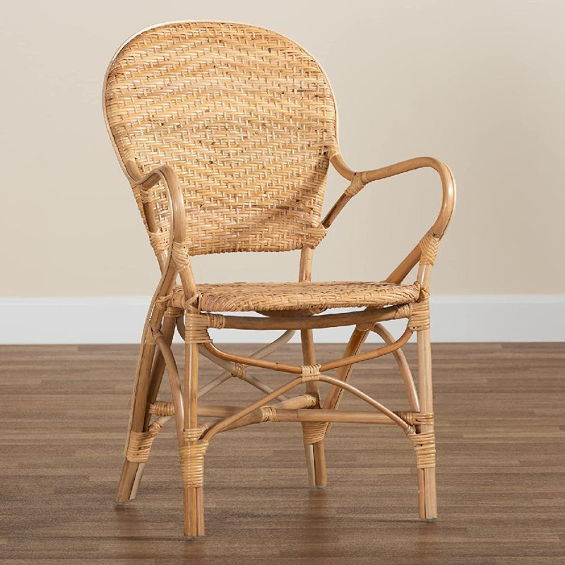 Fauteuil Censu en rotin brun naturel