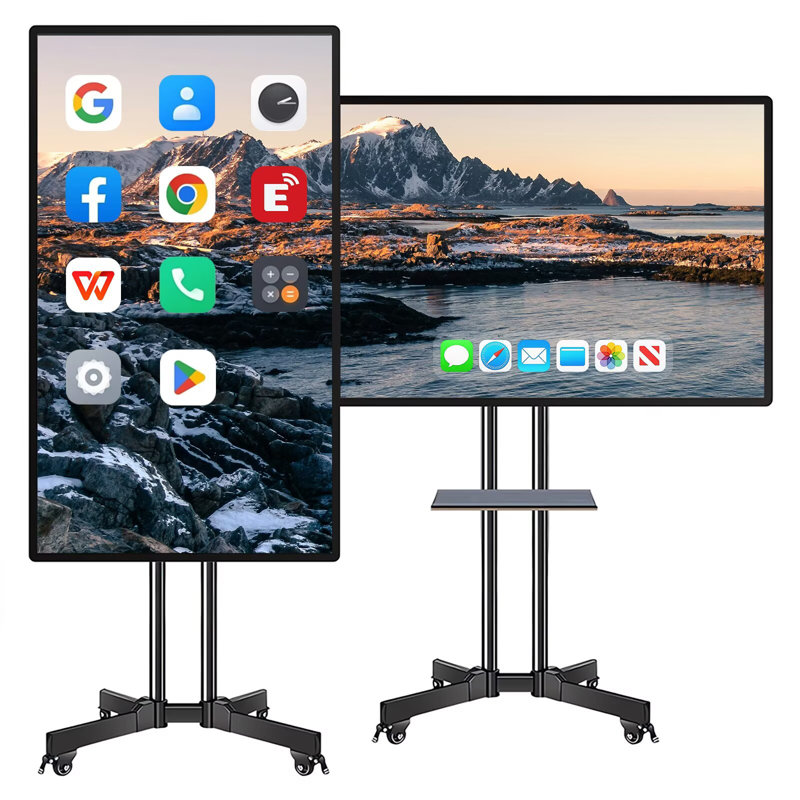 JYXCN Smart Board, tableau blanc interactif 49 pouces, ordinateur à écran tactile tout-en-un avec double système et partage de nuage - parfait pour la salle de classe, le bureau et les présentations? (Comprend un support mural)