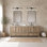 Meuble-lavabo double 84 po avec plateau en marbre d'ingénierie Soma