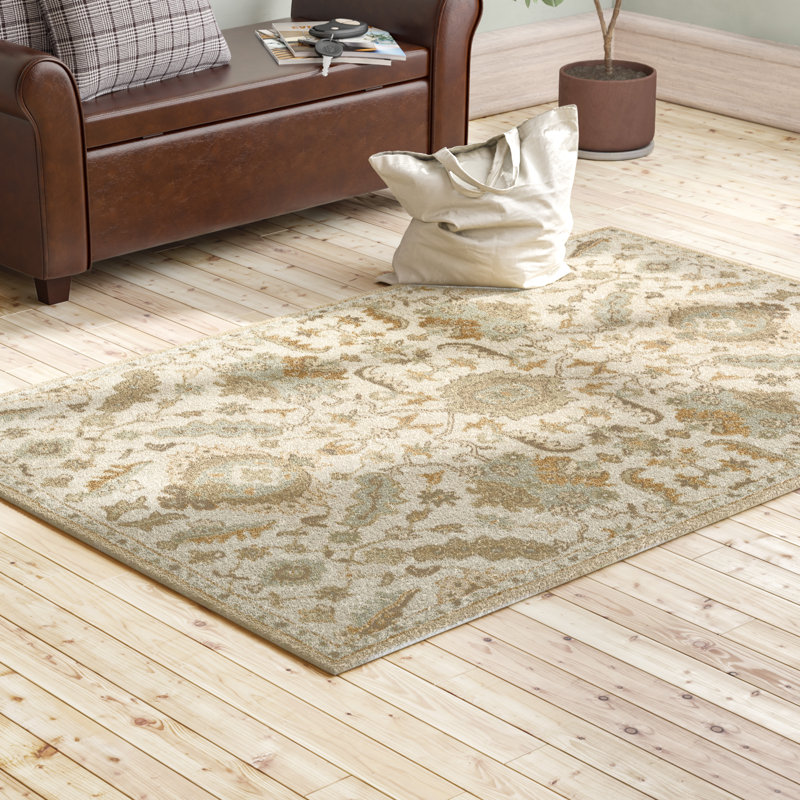 Tapis oriental multicolore en laine touffeté à la main Arden, Rectangle 5 pi x 8 pi