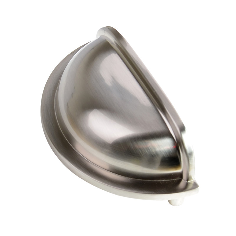 Satin Nickel Modern Traditional Cup Drawer Pulls 10-Pack