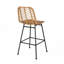 2 Outdoor Bar Stools - Modern Look, Angled Legs, , Black Iron Frame Design,