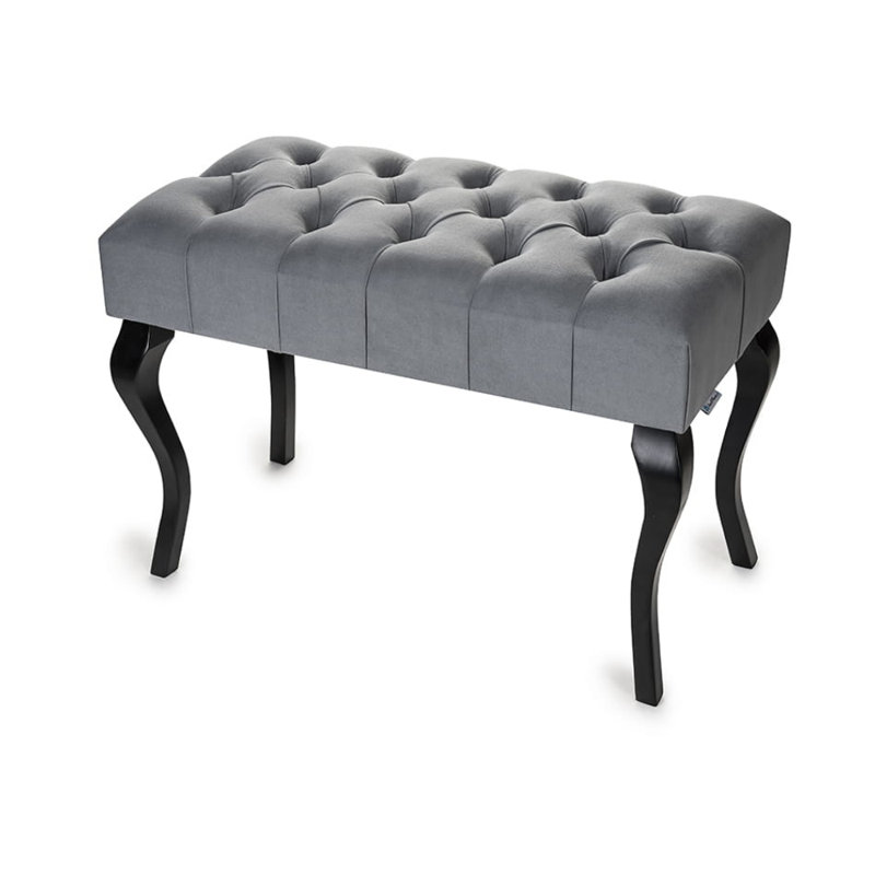 100% Polyester Upholstered Bench, Grey/Black, H40 x W100 x D30cm
