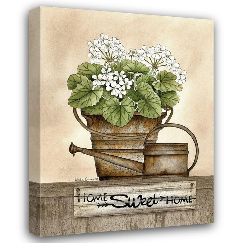 Ophelia & Co. Spivey, Linda, art sur toile tendue avec châssis: Home Sweet Home Geraniums, H 36 po x l 28 po
