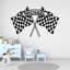 Adhésif décoratif drapeau personnalisé, drapeau à damier, décoration amovible pour chambre à coucher, salle de jeux ou chambre de bébé 688DLU-848807876-848807875