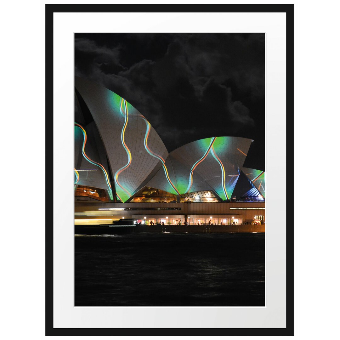 Gerahmtes Poster Sydney Opera House Beleuchtung